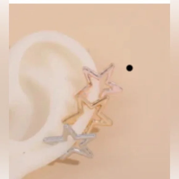 NEW Non-Piercing Star Cuff Earrings, 3-pack - Picture 2 of 5